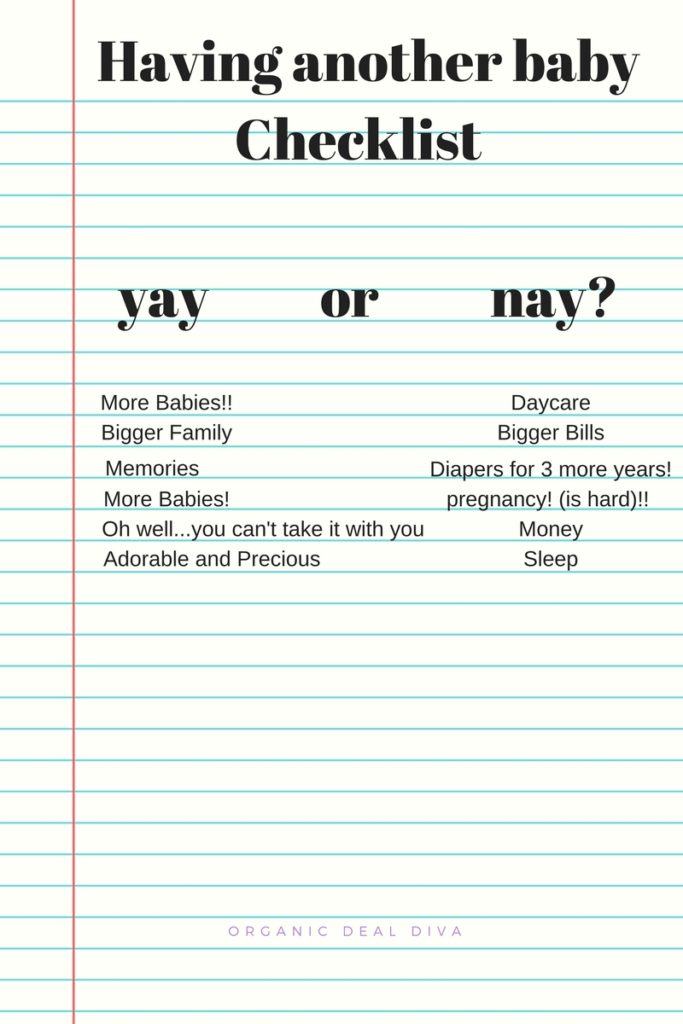 Having a baby checklist