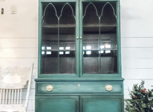 Green Antique China cabinet