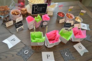 Popcorn Bar Ideas with Printable for treat bags